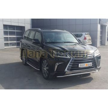 Защита штатных порогов 50 мм ALFeco для Lexus LX 570/450d 2015-