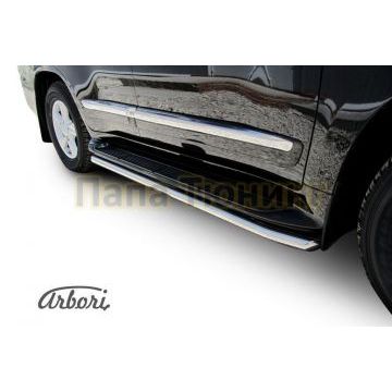 Защита штатных порогов труба 42 мм Slitkoff для Lexus LX-570 2012-