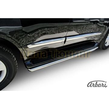 Защита штатных порогов труба 57 мм Slitkoff для Lexus LX-570 2012-