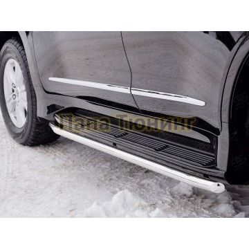 Защита штатных порогов d42 вариант 1 РусСталь для Lexus LX-570/450d 2015-