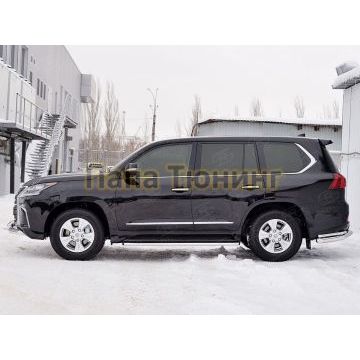 Защита штатных порогов d42 вариант 1 РусСталь для Lexus LX-570/450d 2015-