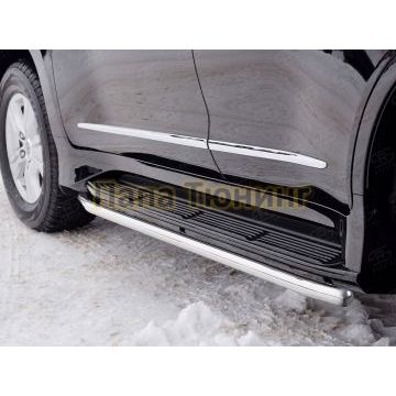 Защита штатных порогов d42 вариант 3 РусСталь для Lexus LX-570/450d 2015-