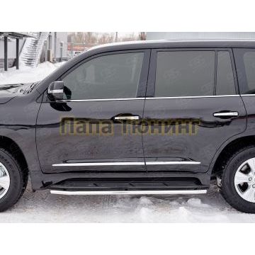 Защита штатных порогов d42 вариант 3 РусСталь для Lexus LX-570/450d 2015-