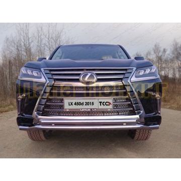 Защита передняя двойная 60-50 мм ТСС для Lexus LX-570/450d 2015-