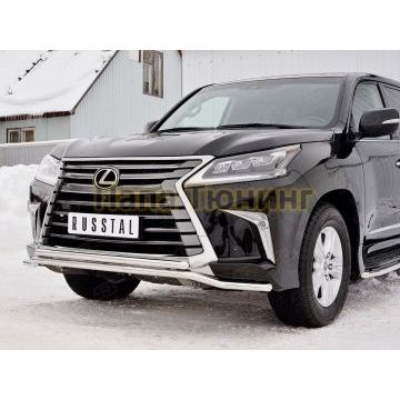 Защита передняя двойная 42-d42 РусСталь для Lexus LX-570/450d 2015-