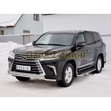 Защита передняя двойная 42-d42 РусСталь для Lexus LX-570/450d 2015-