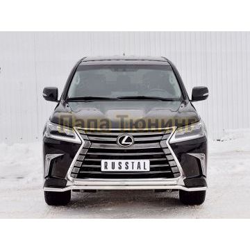 Защита передняя двойная 42-d42 РусСталь для Lexus LX-570/450d 2015-