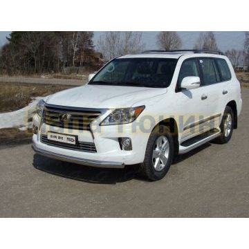Защита передняя овальная длинная 75-42 мм ТСС для Lexus LX-570 2012-2015 Защита передняя овальная длинная 75-42 мм ТСС для Lexus LX-570 2012-2015