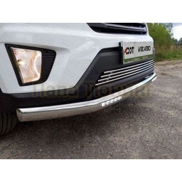 Защита передняя нижняя (с ходовыми огнями) 60,3 мм ТСС для Jeep Cherokee Trailhawk 2014-