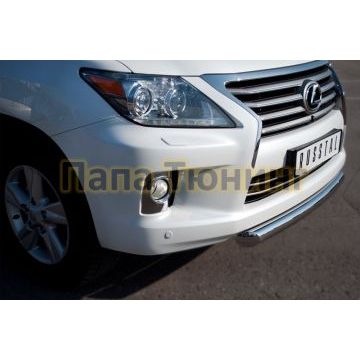 Защита переднего бампера d76 короткая РусСталь для Lexus LX-570 2012-2015