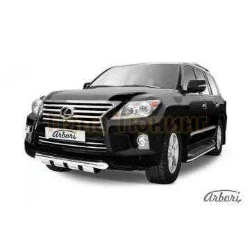 Защита передняя с накладками 76 мм Slitkoff для Lexus LX-570 2012- Защита передняя с накладками 76 мм Slitkoff для Lexus LX-570 2012-