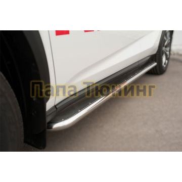 Пороги с площадкой алюминиевый лист d42 вариант 1 РусСталь для Lexus NX-200/200t/300h 2014-