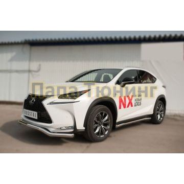 Пороги труба d57 вариант 1 РусСталь для Lexus NX-200/200t/300h 2014-