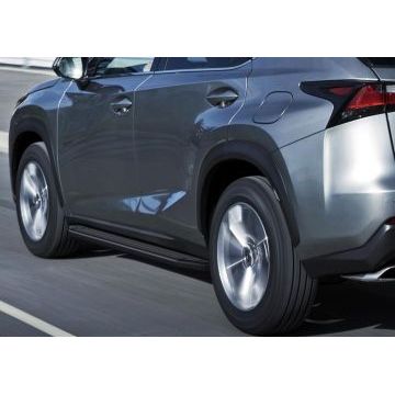 Пороги алюминиевые Rival Black-Premium для Lexus NX-200/200t/300h 2014-2017