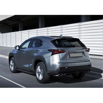 Пороги алюминиевые Rival Black-Premium для Lexus NX-200/200t/300h 2014-2017