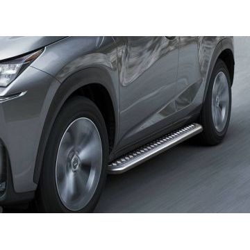 Пороги с площадкой нержавеющий лист 57 мм Rival для Lexus NX-200/200t/300h 2014-2017