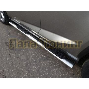Пороги труба овальная с накладками 120х60 мм ТСС для Lexus NX-200t 2014-2017 Пороги труба овальная с накладками 120х60 мм ТСС для Lexus NX-200t 2014-2017