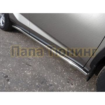 Пороги труба 60 мм ТСС для Lexus NX-200t 2014-2017 Пороги труба 60 мм ТСС для Lexus NX-200t 2014-2017