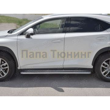 Пороги с площадкой алюминиевый лист d42 вариант 2 для Lexus NX-300 2017-