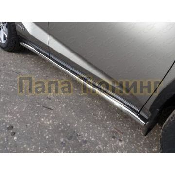 Пороги труба 60 мм ТСС для Lexus NX-300h 2014-2017