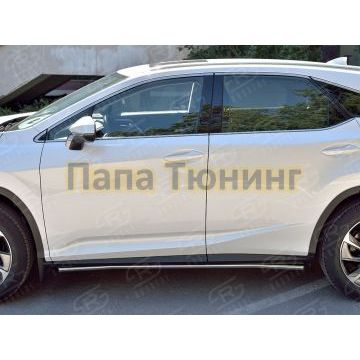 Пороги труба d42 вариант 1 РусСталь для Lexus RX-200t/350/450h 2015-