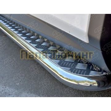 Пороги с площадкой алюминиевый лист d42 вариант 2 РусСталь для Lexus RX-200t/350/450h 2015-