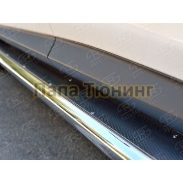 Пороги с площадкой нержавеющий лист 42 мм РусСталь для Lexus RX-200t/350/450h 2015-