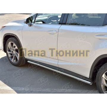 Пороги труба d57 вариант 3 РусСталь для Lexus RX-200t/350/450h 2015-