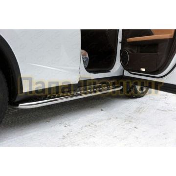 Пороги с площадкой алюминиевый лист 60 мм ТСС для Lexus RX-200t/350/450h 2015-