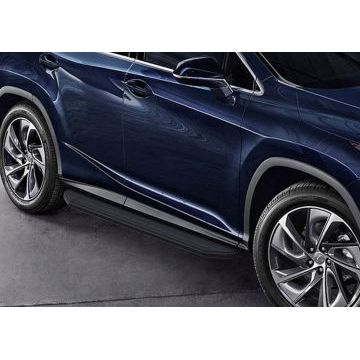 Пороги алюминиевые Rival Black-Premium для Lexus RX 200t/350 2015-
