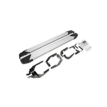 Пороги алюминиевые Rival Silver New для Lexus RX 200t/350 2015-