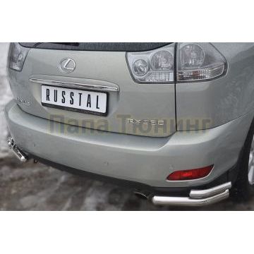 Защита задняя двойные уголки d57-d42 с пневмоподвеской РусСталь для Lexus RX-300/330/350 2003-2008 Защита задняя двойные уголки d57-d42 с пневмоподвеской РусСталь для Lexus RX-300/330/350 2003-2008