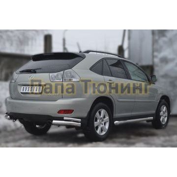 Защита задняя двойные уголки d76-d42 РусСталь для Lexus RX-300/330/350 2003-2008