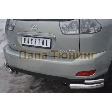 Защита задняя двойные уголки d76-d42 РусСталь для Lexus RX-300/330/350 2003-2008
