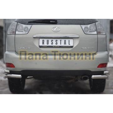 Защита задняя двойные уголки d57-d42 РусСталь для Lexus RX-300/330/350 2003-2008