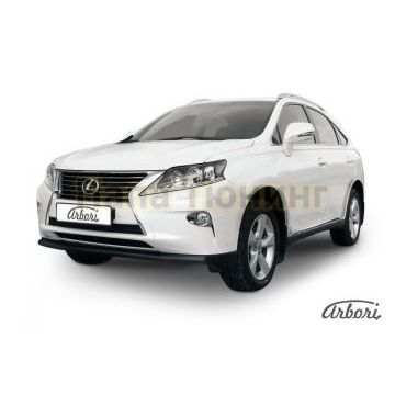 Защита переднего бампера чёрная сталь 57 мм Slitkoff для Lexus RX-270/350 2012-2015