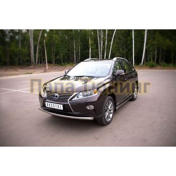 Защита переднего бампера d57 дуга РусСталь для Lexus RX270/350/450 2009-2015