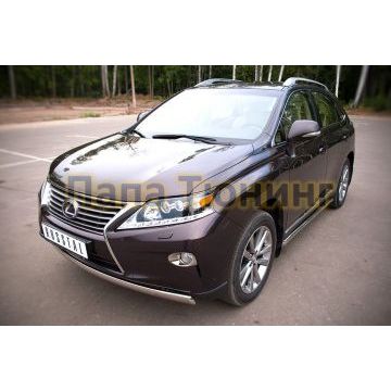 Защита передняя овальная 75х42 мм РусСталь для Lexus RX270/350/450 2009-2015