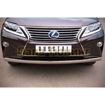 Защита передняя овальная 75х42 мм РусСталь для Lexus RX270/350/450 2009-2015