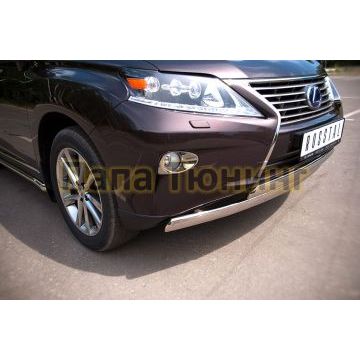 Защита передняя овальная двойная 75х42 мм РусСталь для Lexus RX270/350/450 2009-2015