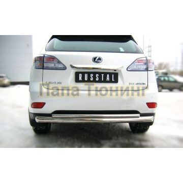 Защита заднего бампера двойная d76-d42 РусСталь для Lexus RX270/350/450 2009-2015