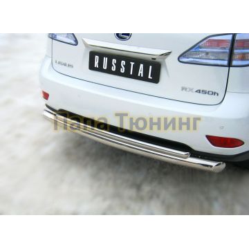 Защита заднего бампера двойная d76-d42 РусСталь для Lexus RX270/350/450 2009-2015
