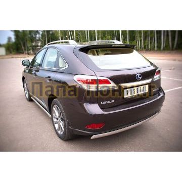 Защита заднего бампера овальная 75х42 мм РусСталь для Lexus RX270/350/450 2009-2015