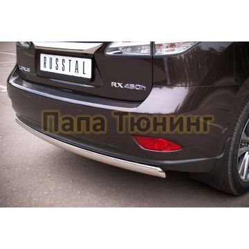 Защита заднего бампера овальная 75х42 мм РусСталь для Lexus RX270/350/450 2009-2015