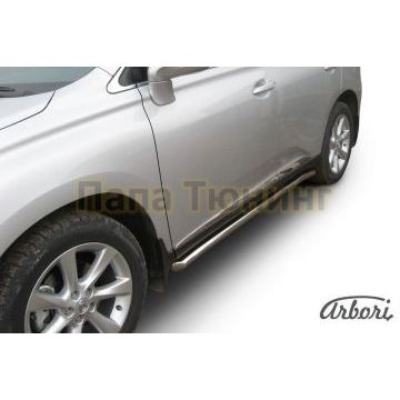 Защита штатных порогов труба с загибами 57 мм Slitkoff для Lexus RX-350 2009-2012 Защита штатных порогов труба с загибами 57 мм Slitkoff для Lexus RX-350 2009-2012