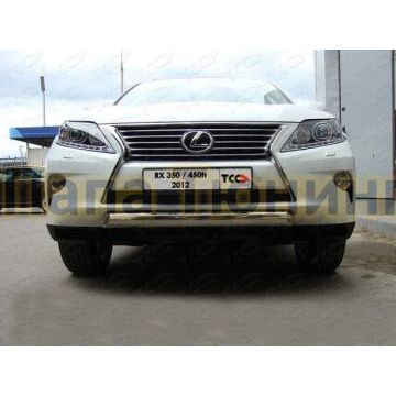 Защита передняя овальная 75х42 мм ТСС для Lexus RX-350 2012-2015