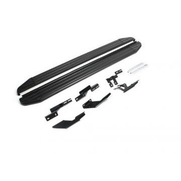 Пороги алюминиевые Rival Black-Premium для Lifan MyWay 2016-