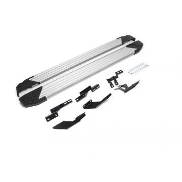 Пороги алюминиевые Rival Silver New для Lifan MyWay 2016-