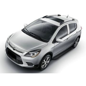 Пороги алюминиевые Rival Black-Premium для Lifan X-50 2015-