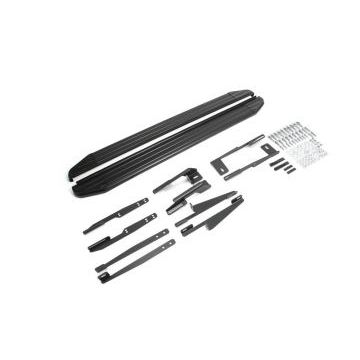 Пороги алюминиевые Rival Black-Premium для Lifan X-50 2015-